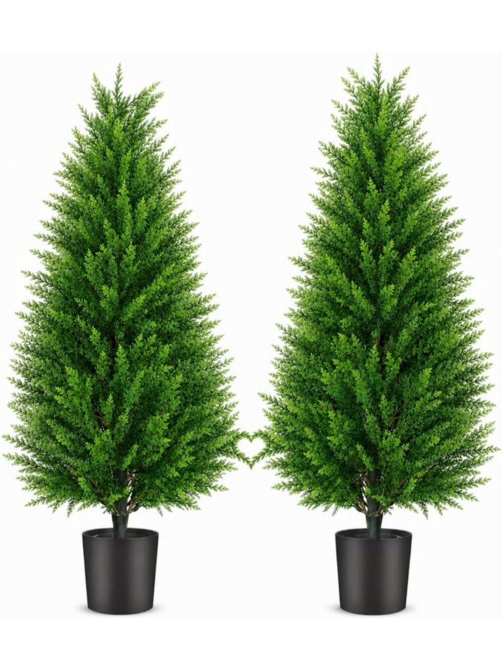 Artificial Topiary Cedar Trees, 3FT Tall, Set of 2